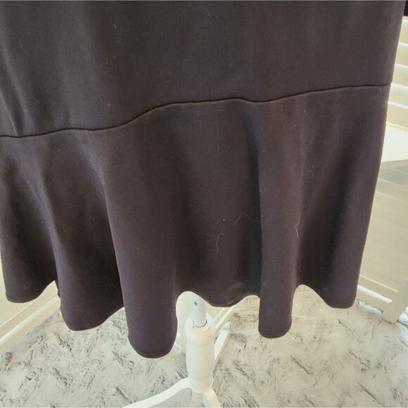 ERIN BLACK PEPLUM DRESS WITH MESH WAIST ACCENTS SIZE 10 - Picture 2 of 8